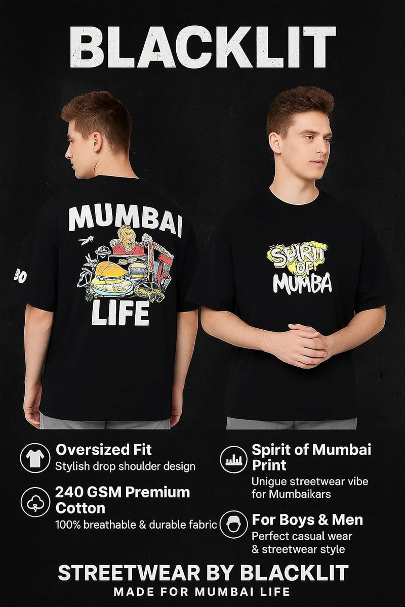 Sprit of Mumbai for Mumbaikars Oversized T-Shirt