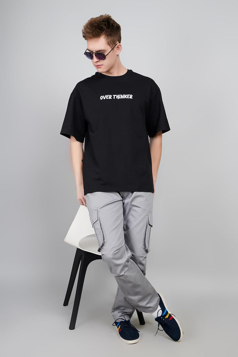 Overthinker Skull Print for Overthinking Minds Oversized T-Shirt