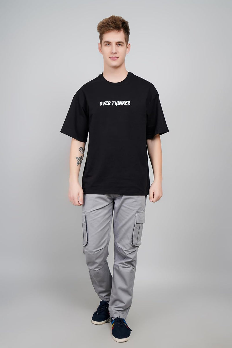 Overthinker Skull Print for Overthinking Minds Oversized T-Shirt
