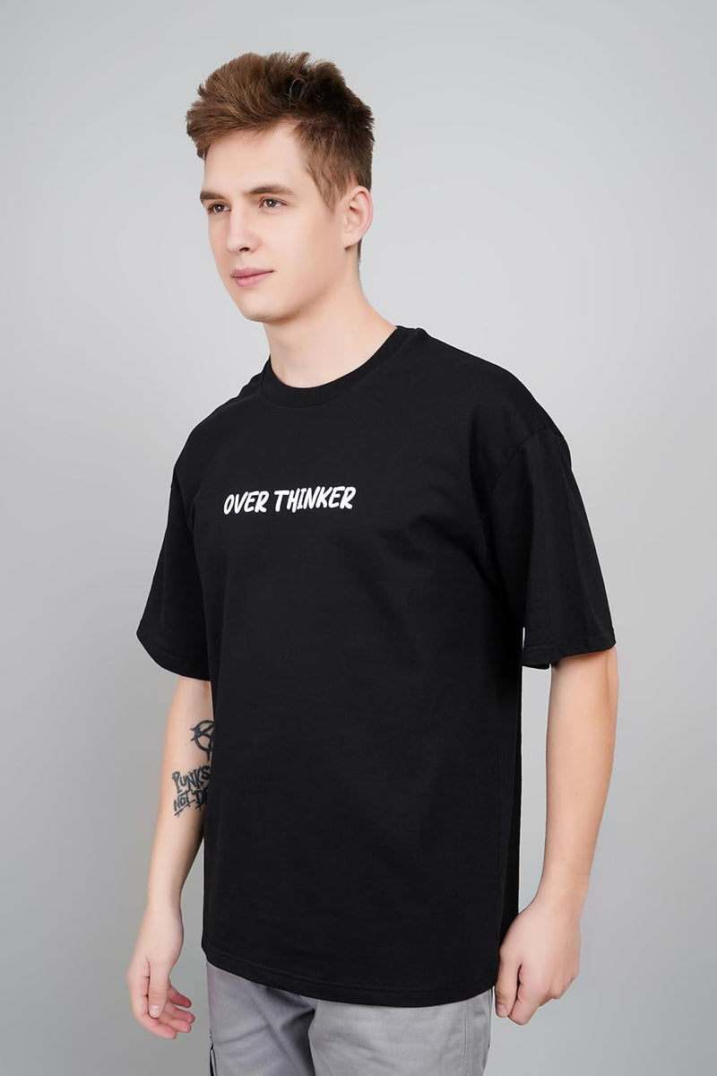 Overthinker Skull Print for Overthinking Minds Oversized T-Shirt