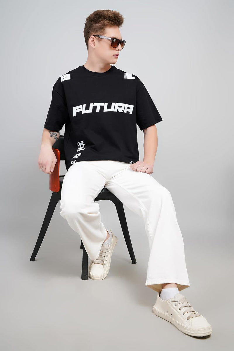 Futura Print for Futuristic Typography Lovers Oversized T-Shirt