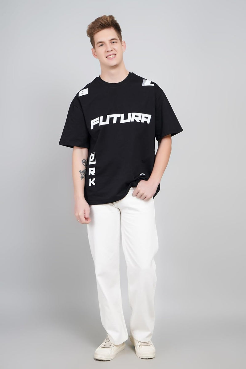 Futura Print for Futuristic Typography Lovers Oversized T-Shirt