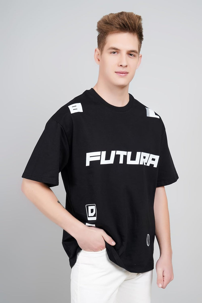 Futura Print for Futuristic Typography Lovers Oversized T-Shirt