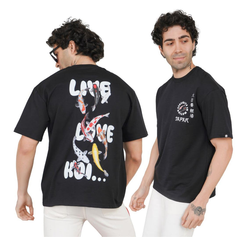 Live Love Koi Print For Aquarium Hobbyists Oversized T-Shirt