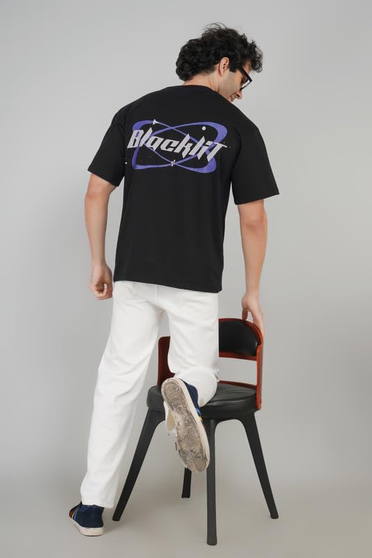 Leave Space Alone/Save Our Earth Print Oversized T-Shirt