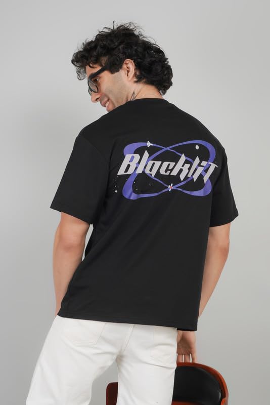 Leave Space Alone/Save Our Earth Print Oversized T-Shirt