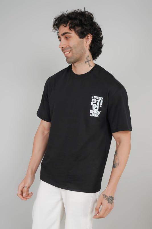 Tee with “Blackjack 21” for The Casino Gamblers Oversized T-Shirt