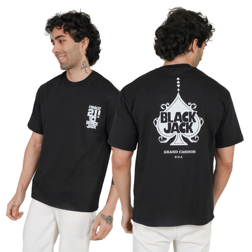 Tee with “Blackjack 21” for The Casino Gamblers Oversized T-Shirt