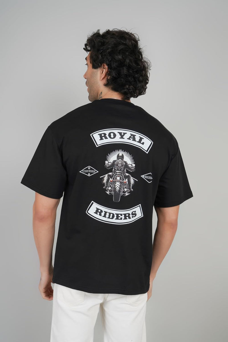 Royal Riders Print for Royal Bikers Oversized T-Shirt