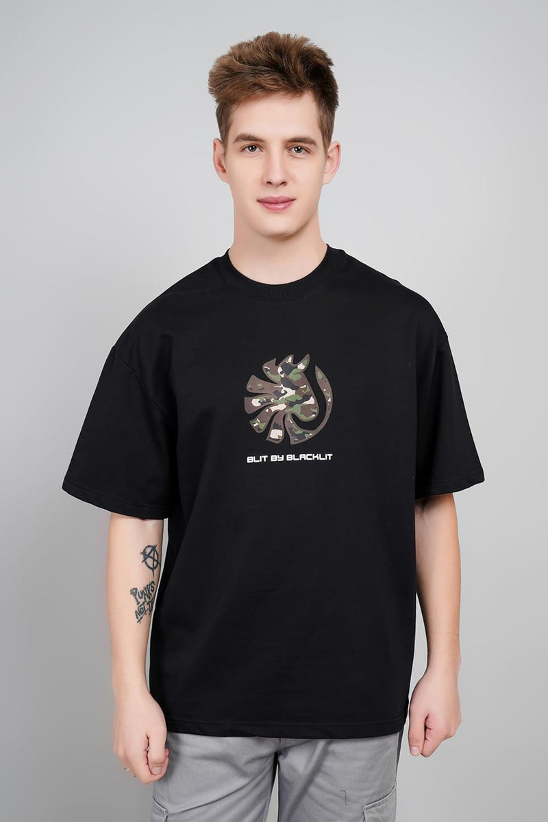 B L I T Futura Camo Print Oversized T-Shirt