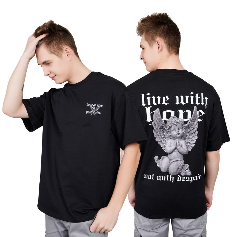 Angel of Hope Print for The Peace Lovers Oversized T-Shirt