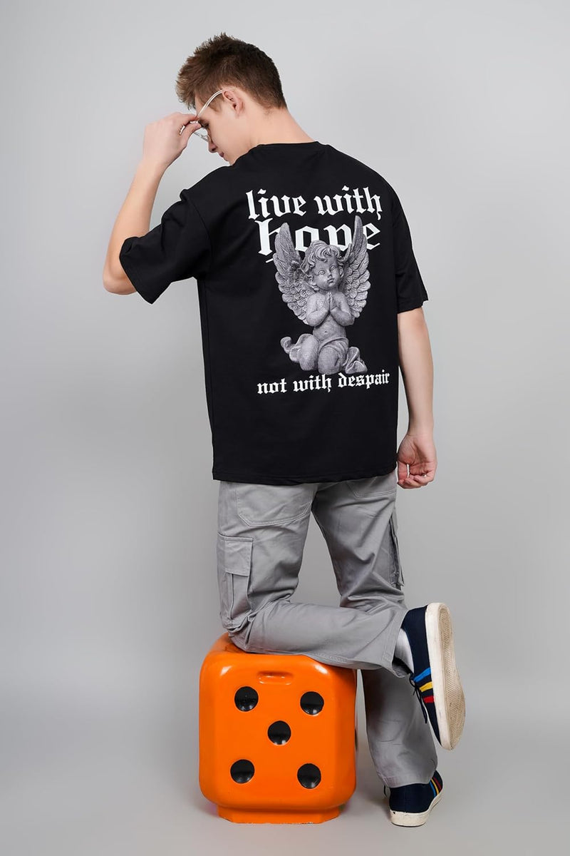 Angel of Hope Print for The Peace Lovers Oversized T-Shirt