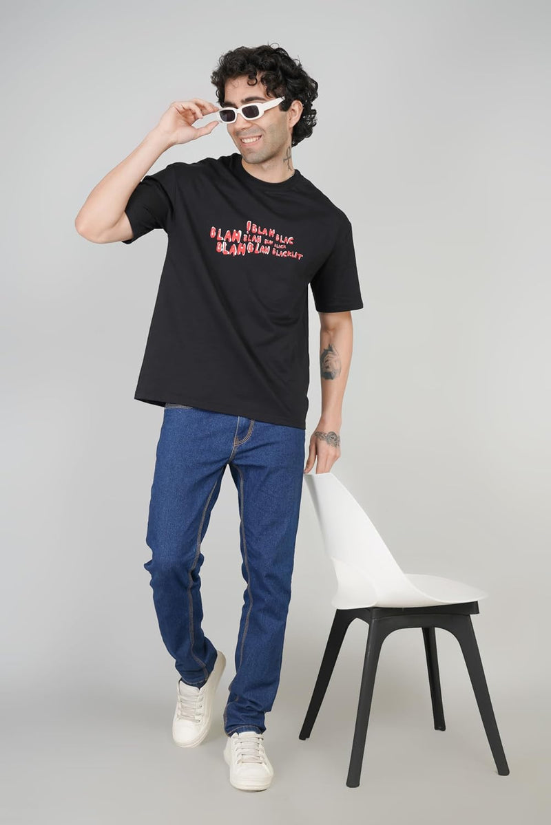 Blah Blah Blacklit Minimal Oversizsed T-Shirt