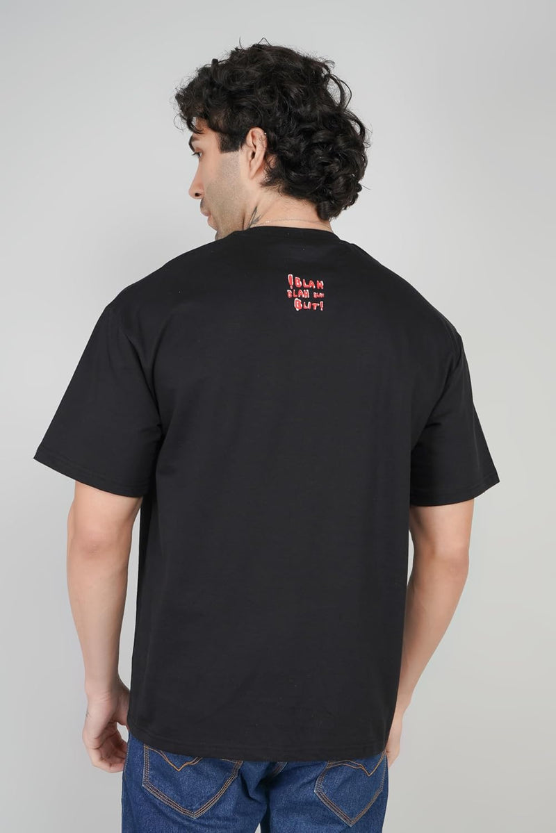 Blah Blah Blacklit Minimal Oversizsed T-Shirt