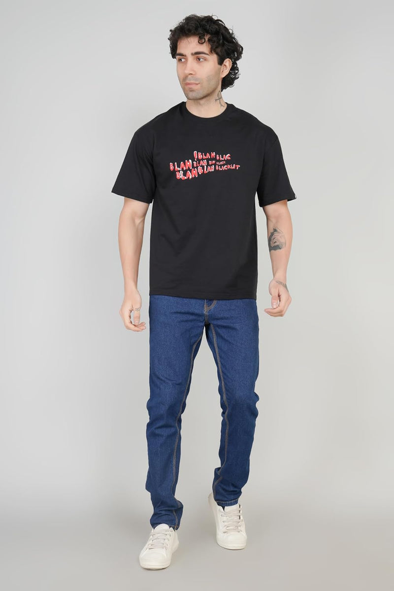 Blah Blah Blacklit Minimal Oversizsed T-Shirt