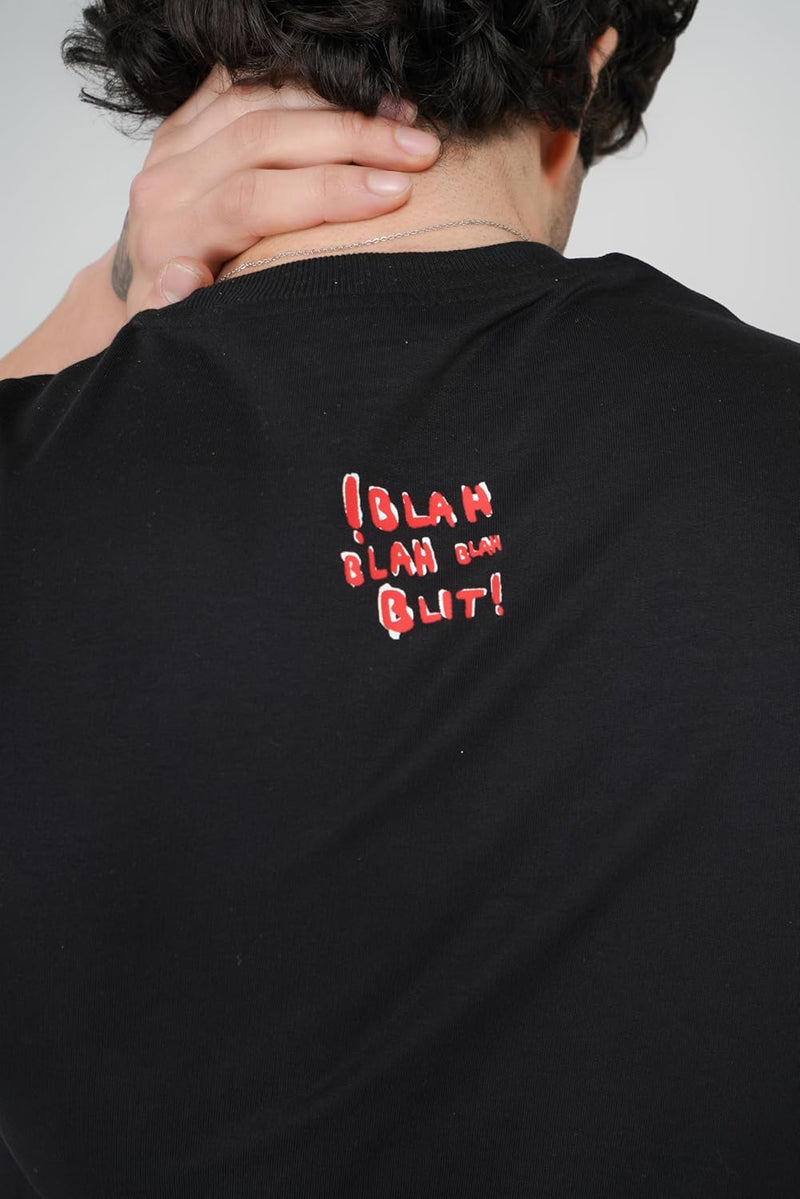 Blah Blah Blacklit Minimal Oversizsed T-Shirt