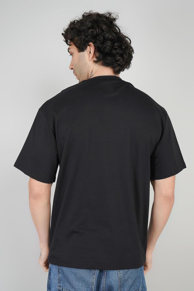 Solid Black Men's 100% Pure Cotton Co Ord Set