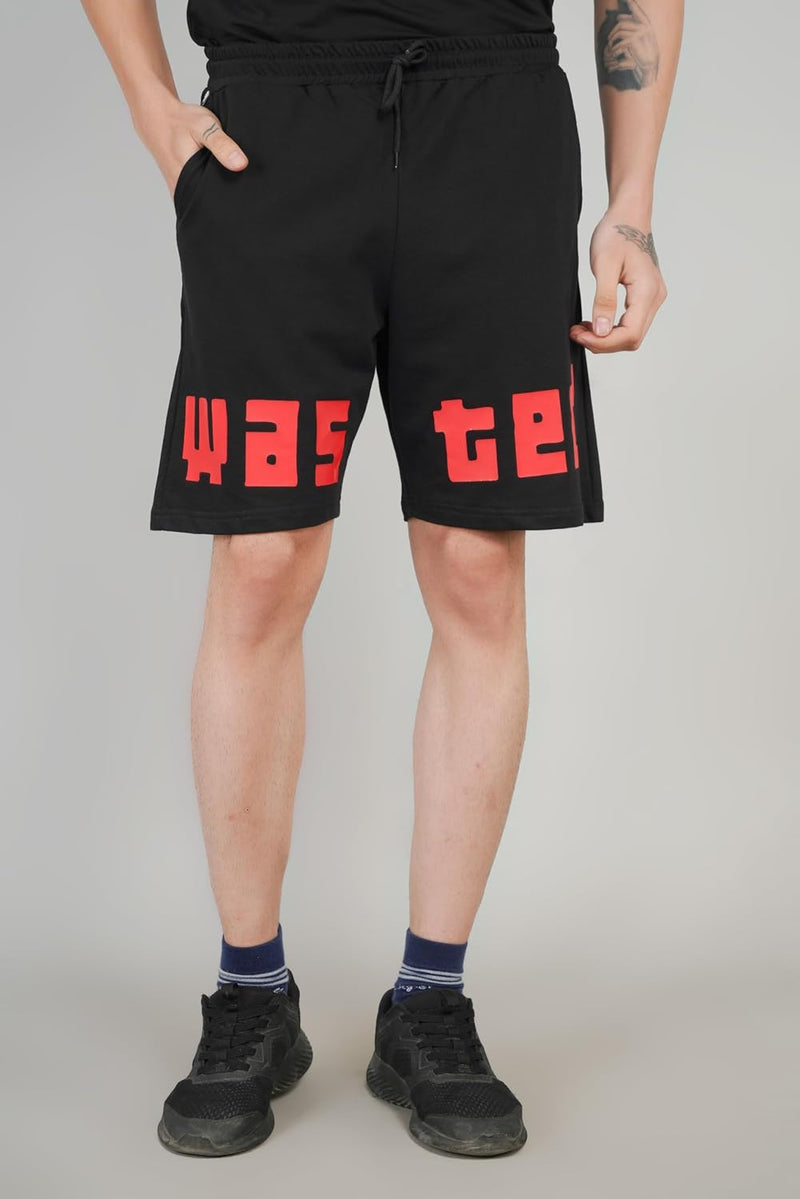 GTA Inspired WASTED Knitted Shorts For Men