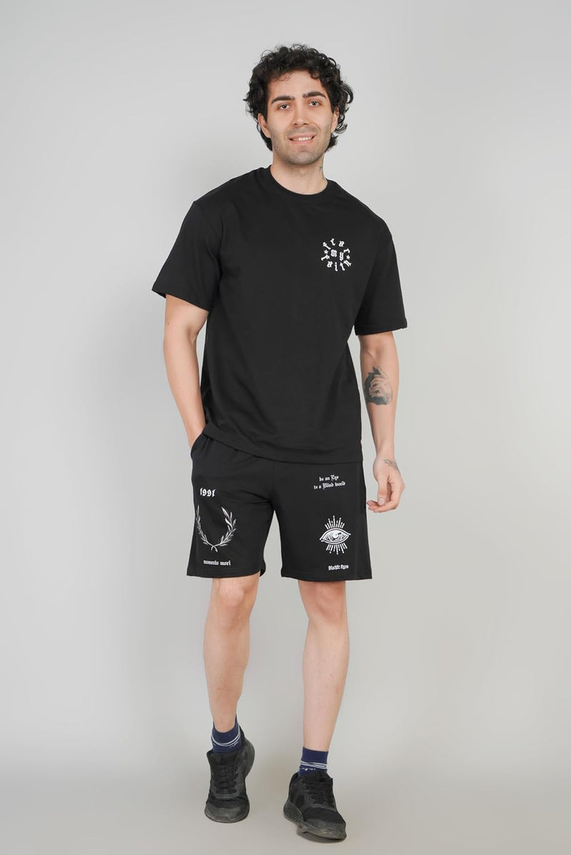 Black Men's Cotton Comfortable Night Shorts For Men