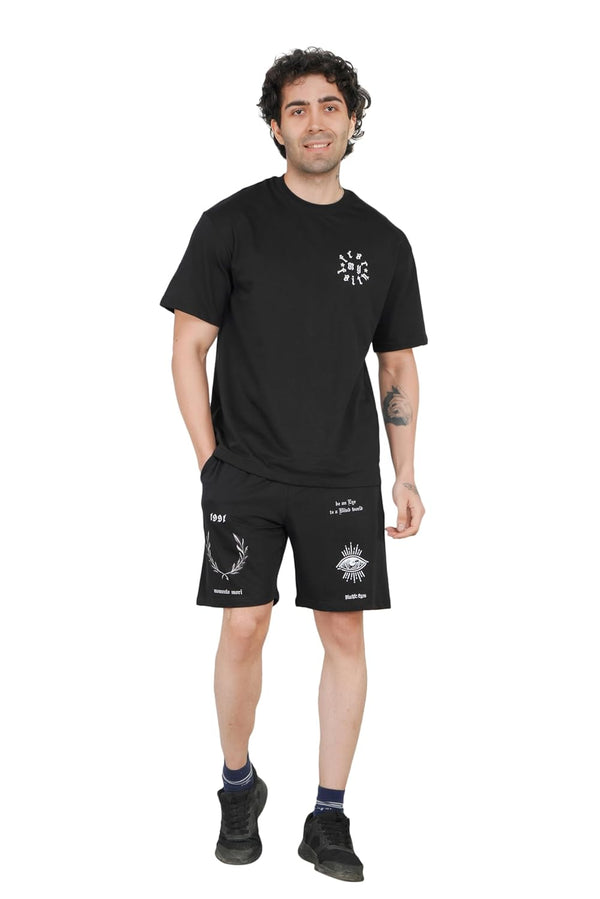 Black Men's Cotton Comfortable Night Shorts For Men