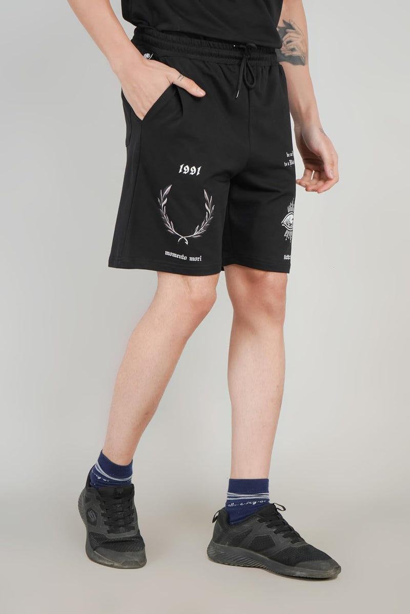 Black Men's Cotton Comfortable Night Shorts For Men