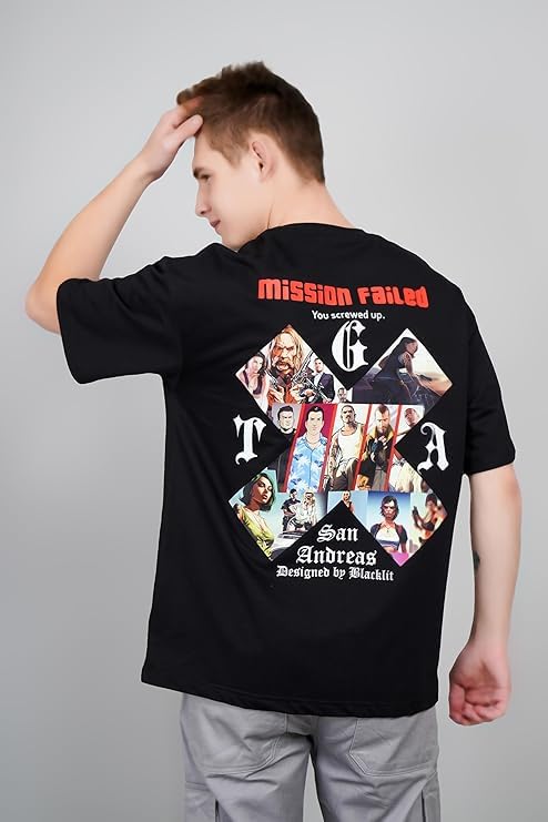 GTA Mission Failed X Printed Gaming T-Shirt