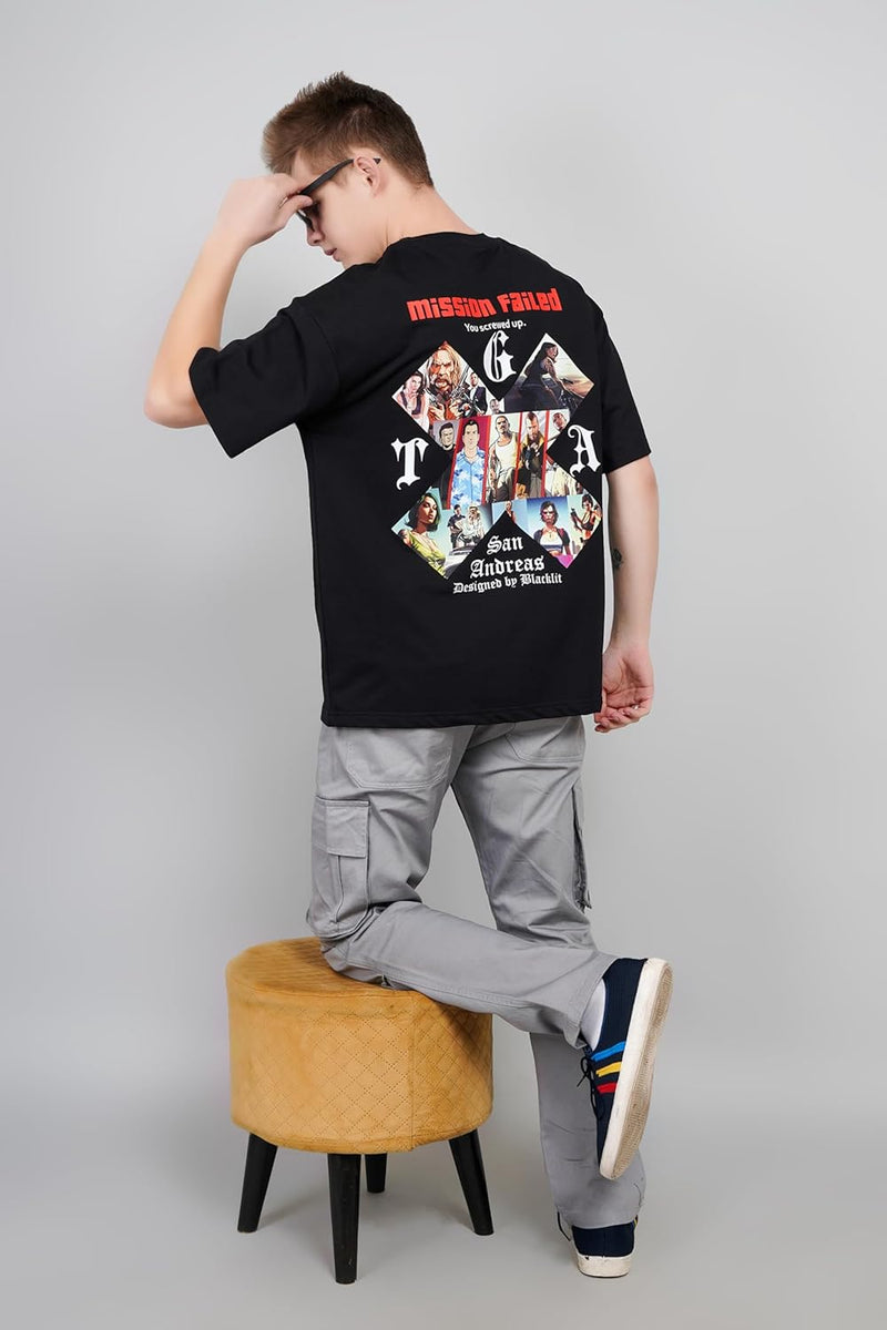 GTA Mission Failed X Printed Gaming T-Shirt