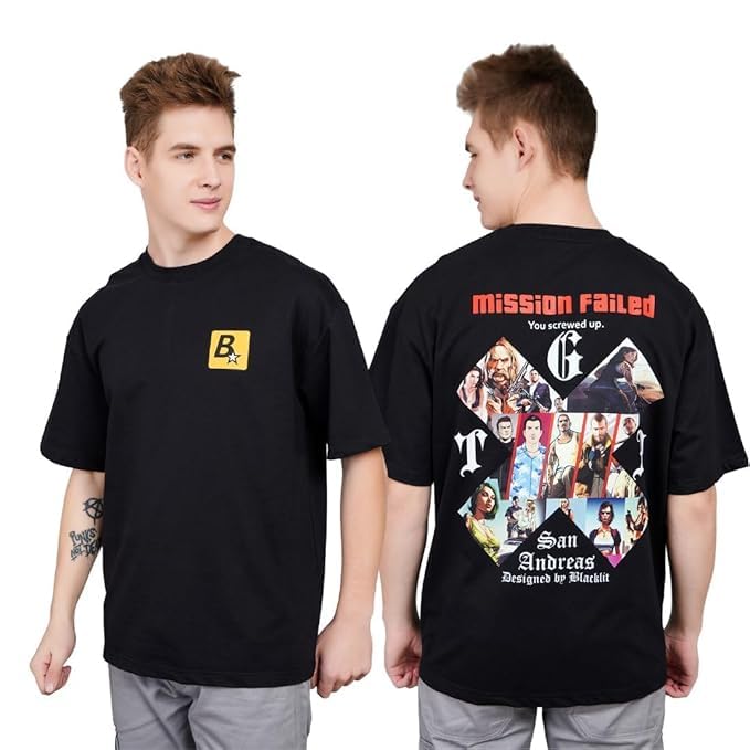 GTA Mission Failed X Printed Gaming T-Shirt