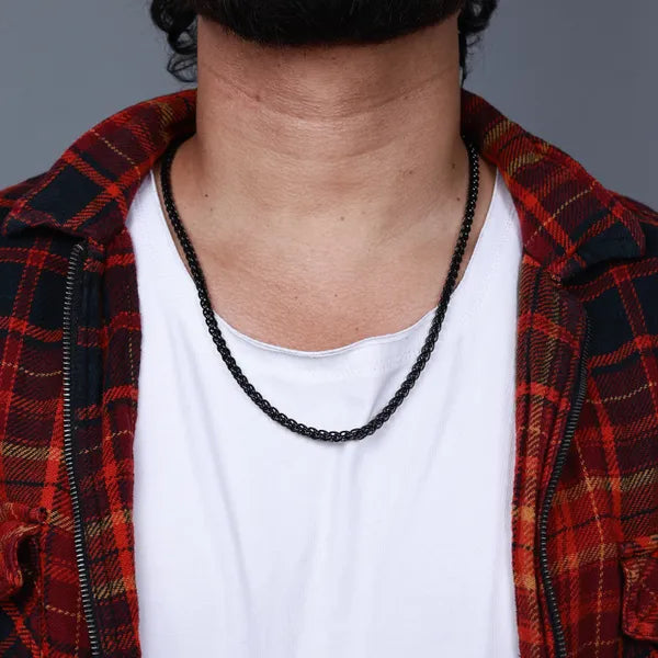 BLACLT Black Rope Chain Necklace