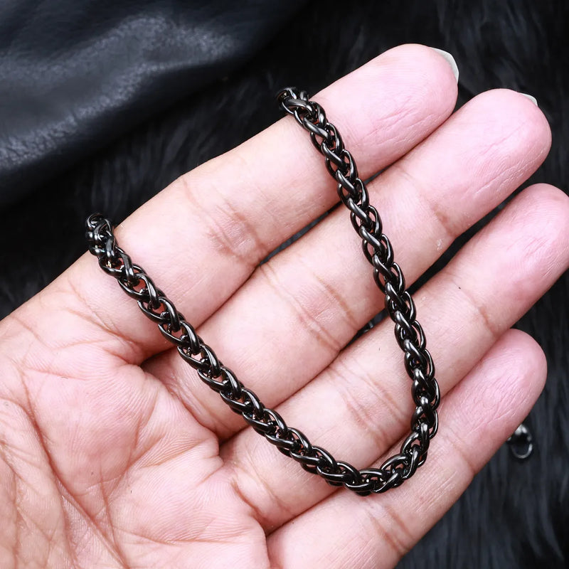 BLACLT Black Rope Chain Necklace