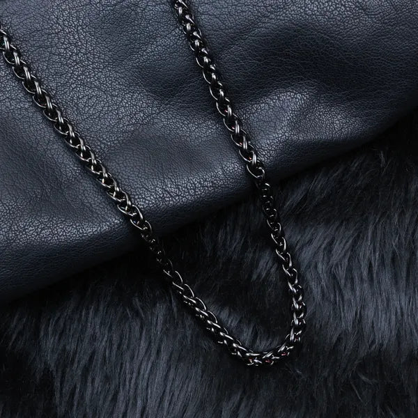 BLACLT Black Rope Chain Necklace