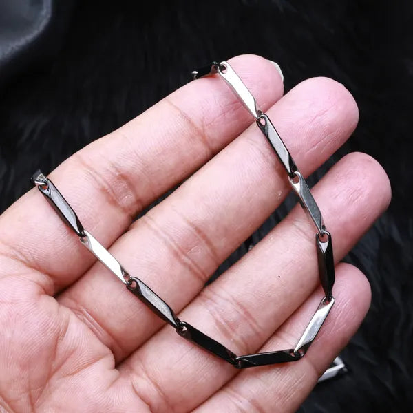 BLACLT Black-Silver Razor Link Chain
