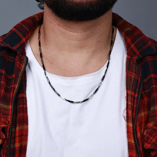 BLACLT Black-Silver Razor Link Chain