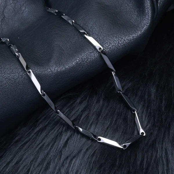 BLACLT Black-Silver Razor Link Chain