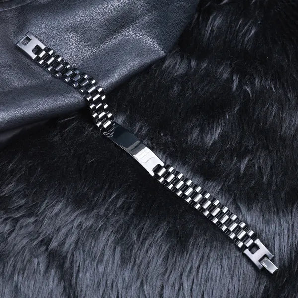 BLACLT Classic Black Steel Bracelet – Rolex Watch Strap Style