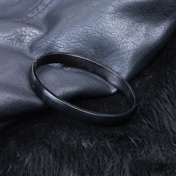 BLACLT Classic Black Steel Openable Kada Bracelet