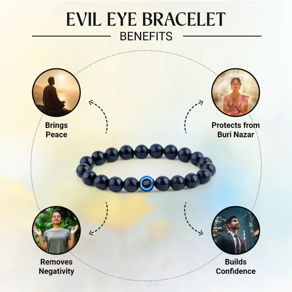 BLACLT Evil Eye Bracelet with Black Obsidian