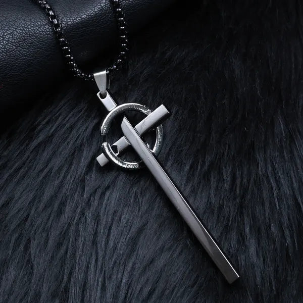 BLACLT Halo Cross Pendant Chain – Dual Tone Edition