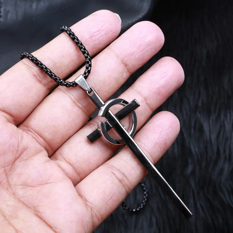 BLACLT Halo Cross Pendant Chain – Dual Tone Edition