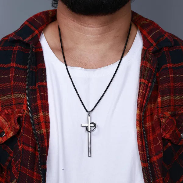 BLACLT Halo Cross Pendant Chain – Dual Tone Edition