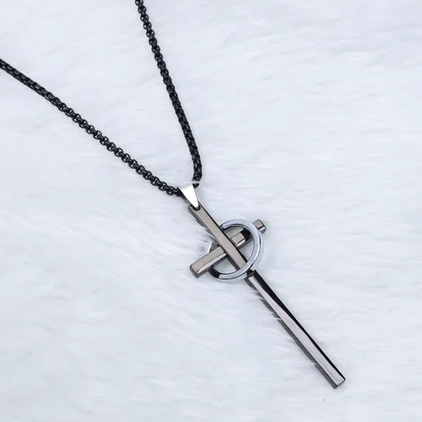 BLACLT Halo Cross Pendant Chain – Dual Tone Edition
