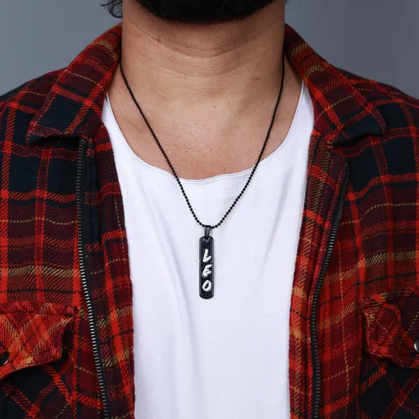 BLACLT LEO Bar Chain Matte Black Statement