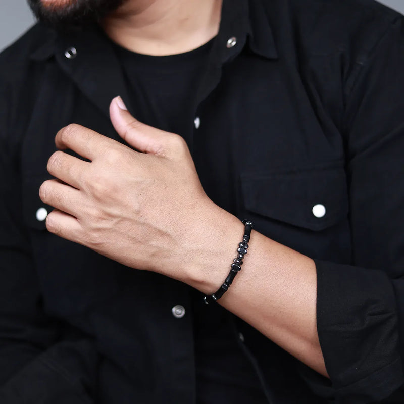 BLACLT Minimal Black Bead Bracelet