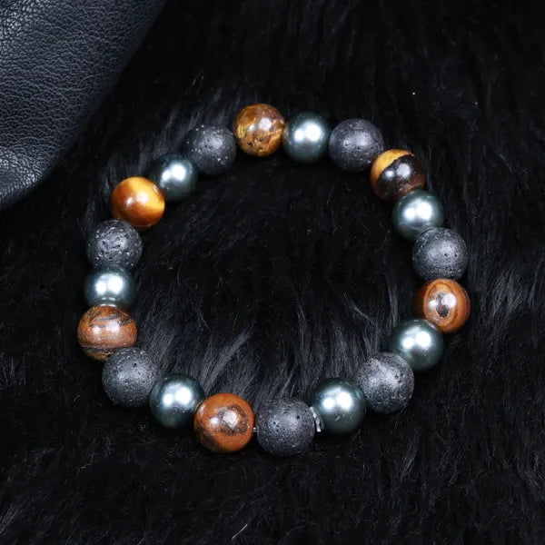 BLACLT Triple Protection Bracelet – Tiger Eye, Hematite & Black Obsidian