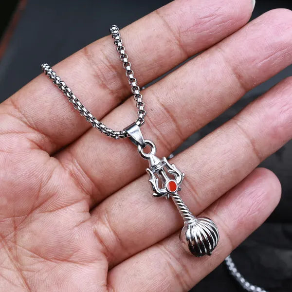 BLACLT Trishul & Shiva Pendant Chain – Divine Strength Edition