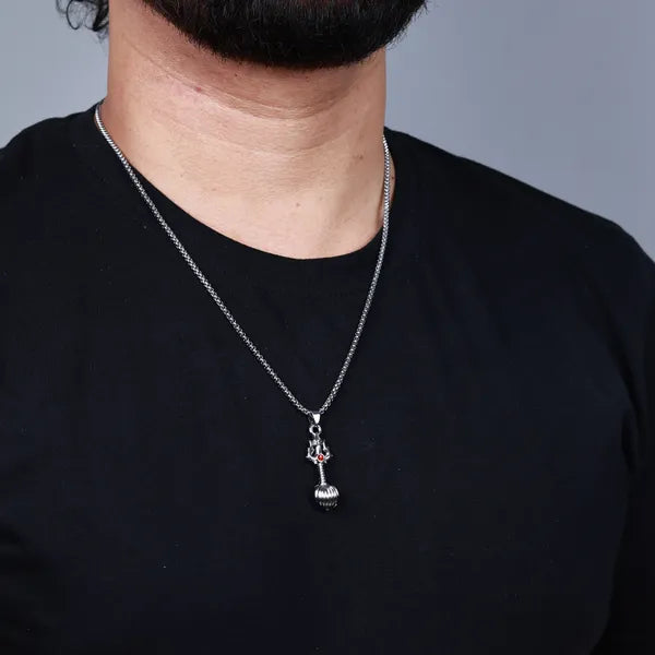 BLACLT Trishul & Shiva Pendant Chain – Divine Strength Edition