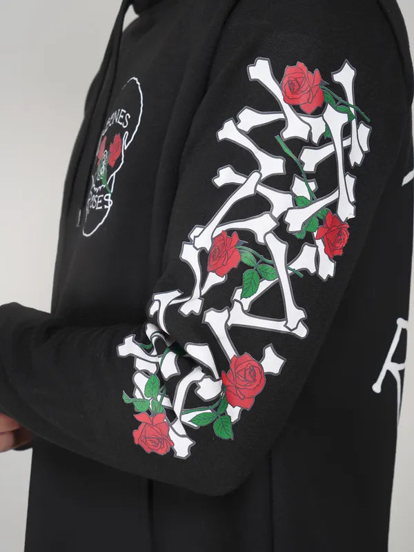 Bones & Roses Hoodie – Black