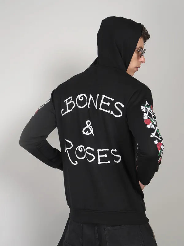 Bones & Roses Hoodie – Black