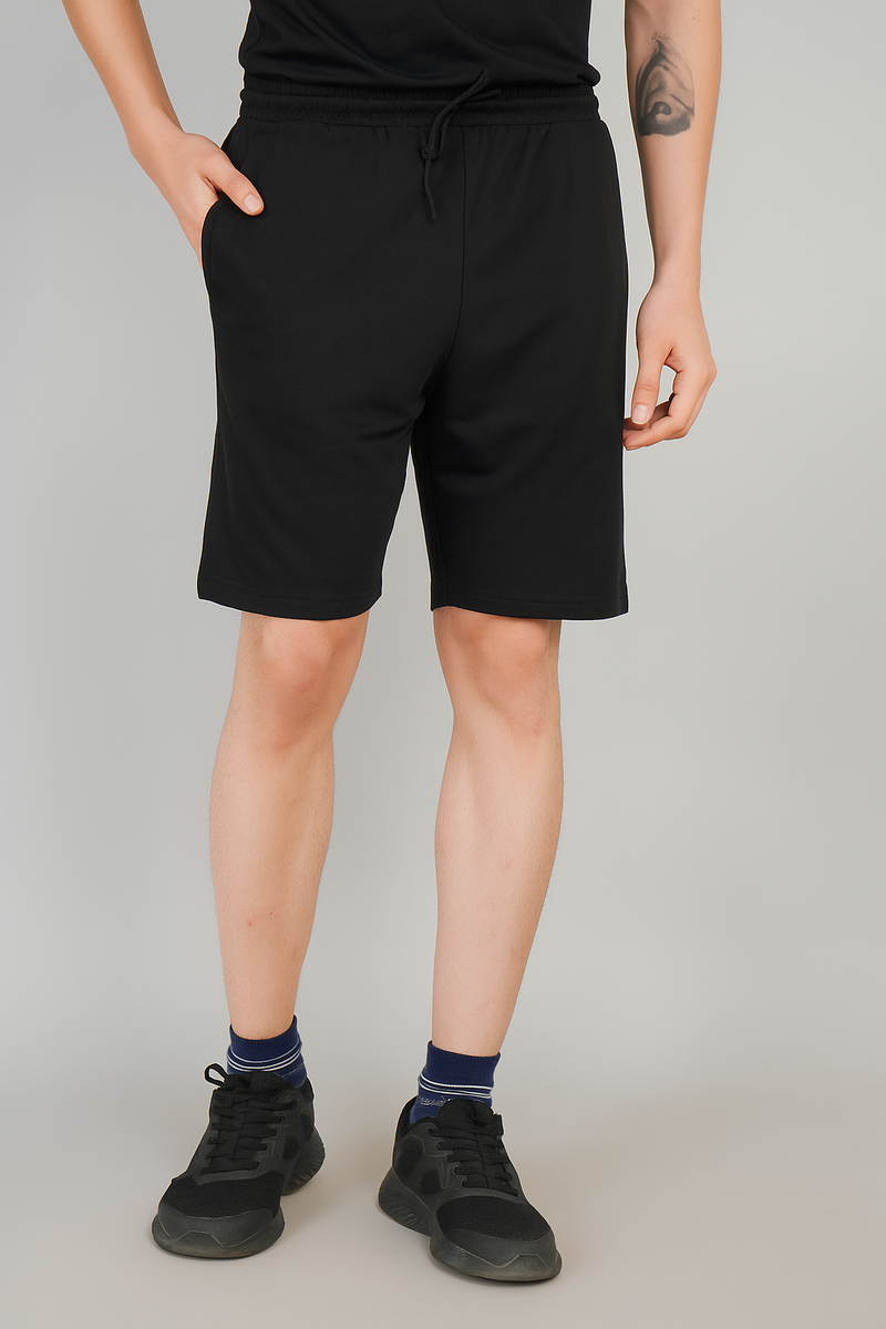 Plain Black Men's Cotton Comfortable Shorts For Men