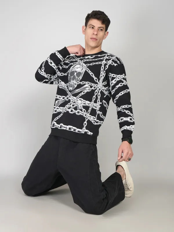 Chains & Skull Sweatshirt - Black